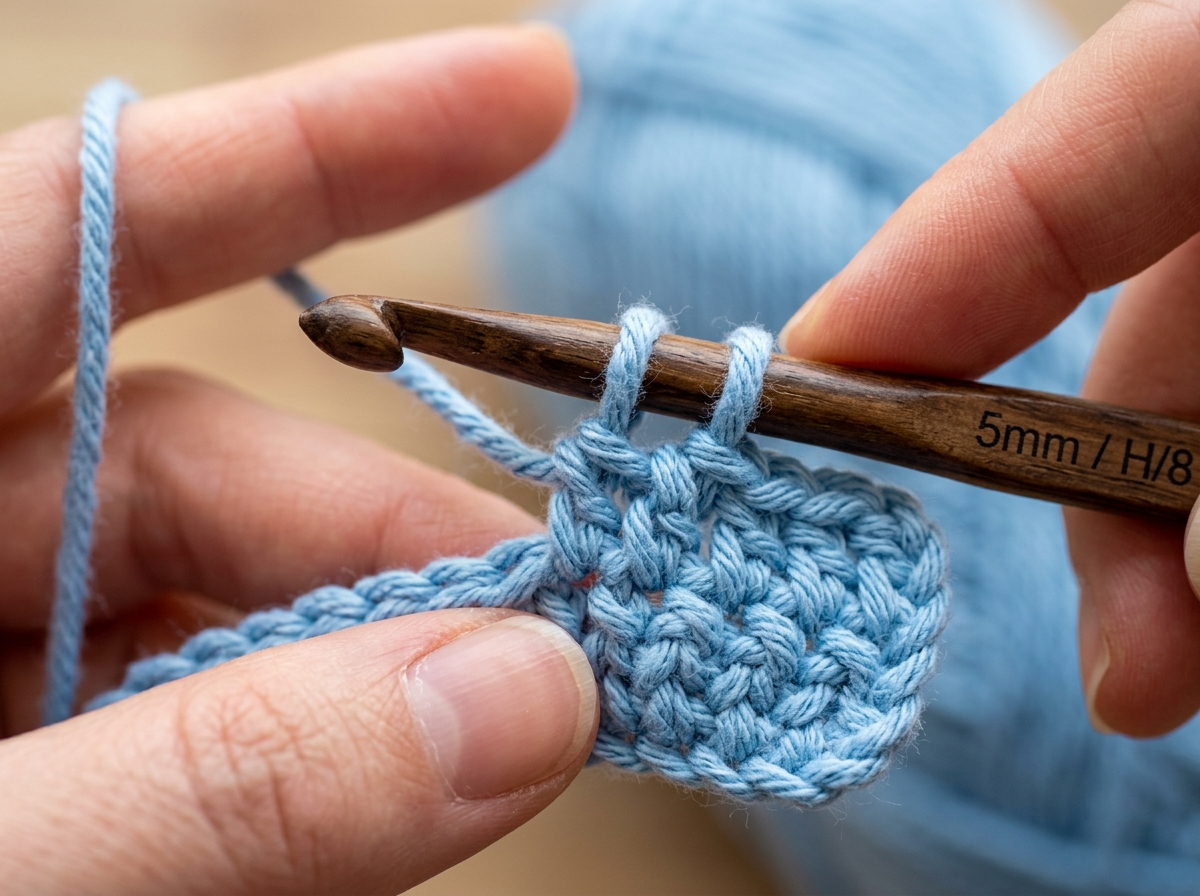 Step 3: Three Loops on Crochet Hook