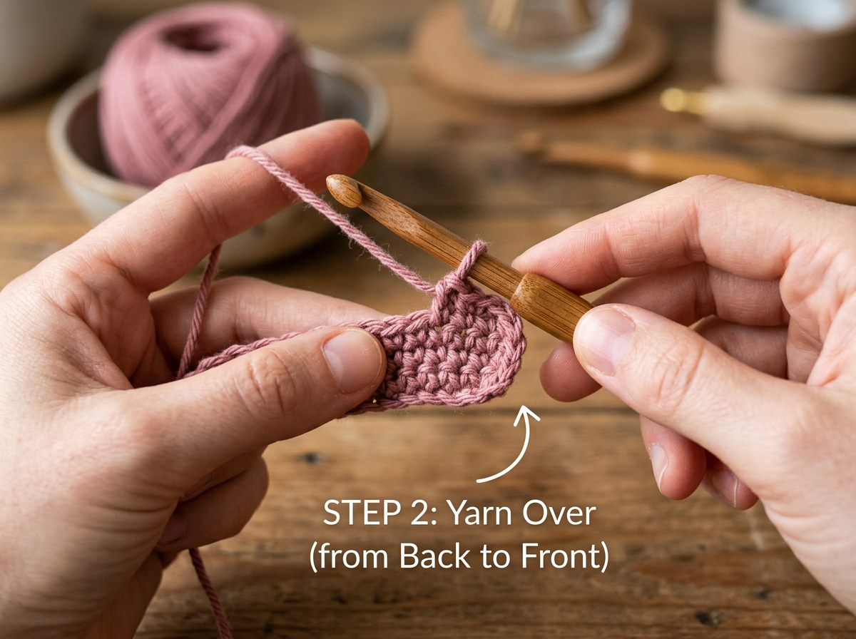 Step 2: Yarn Over Hook